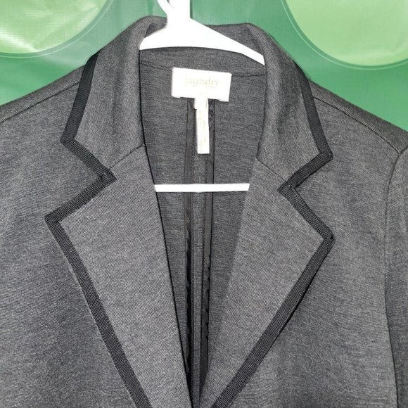 LAUNDRY By Shelley Segal Women's tux style blazer in HEATHER GREY sz 2 - VGUC - Picture 4 of 8